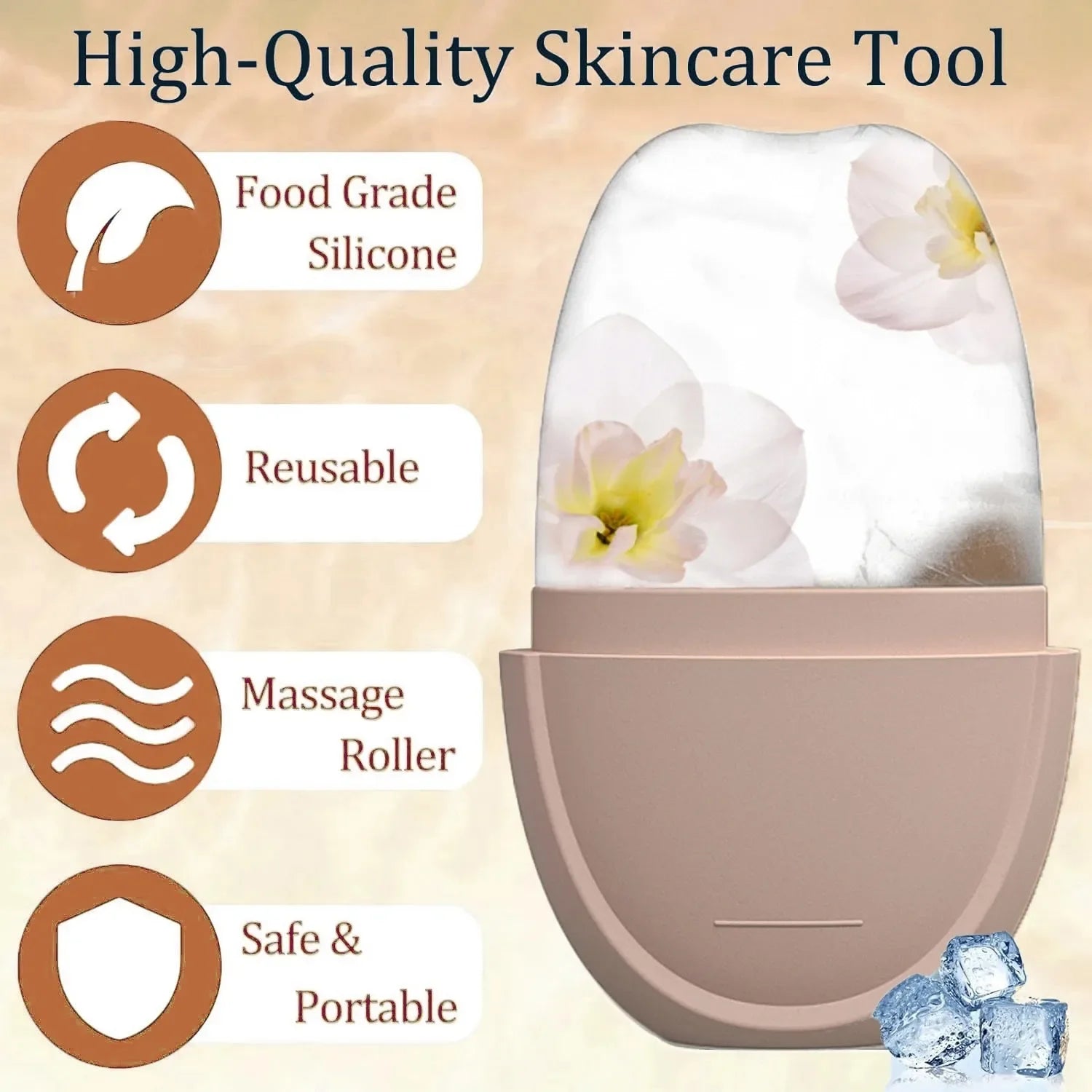 Ice Face Roller – Reusable Facial Massager for Pore Tightening & Eye Puffiness Relief