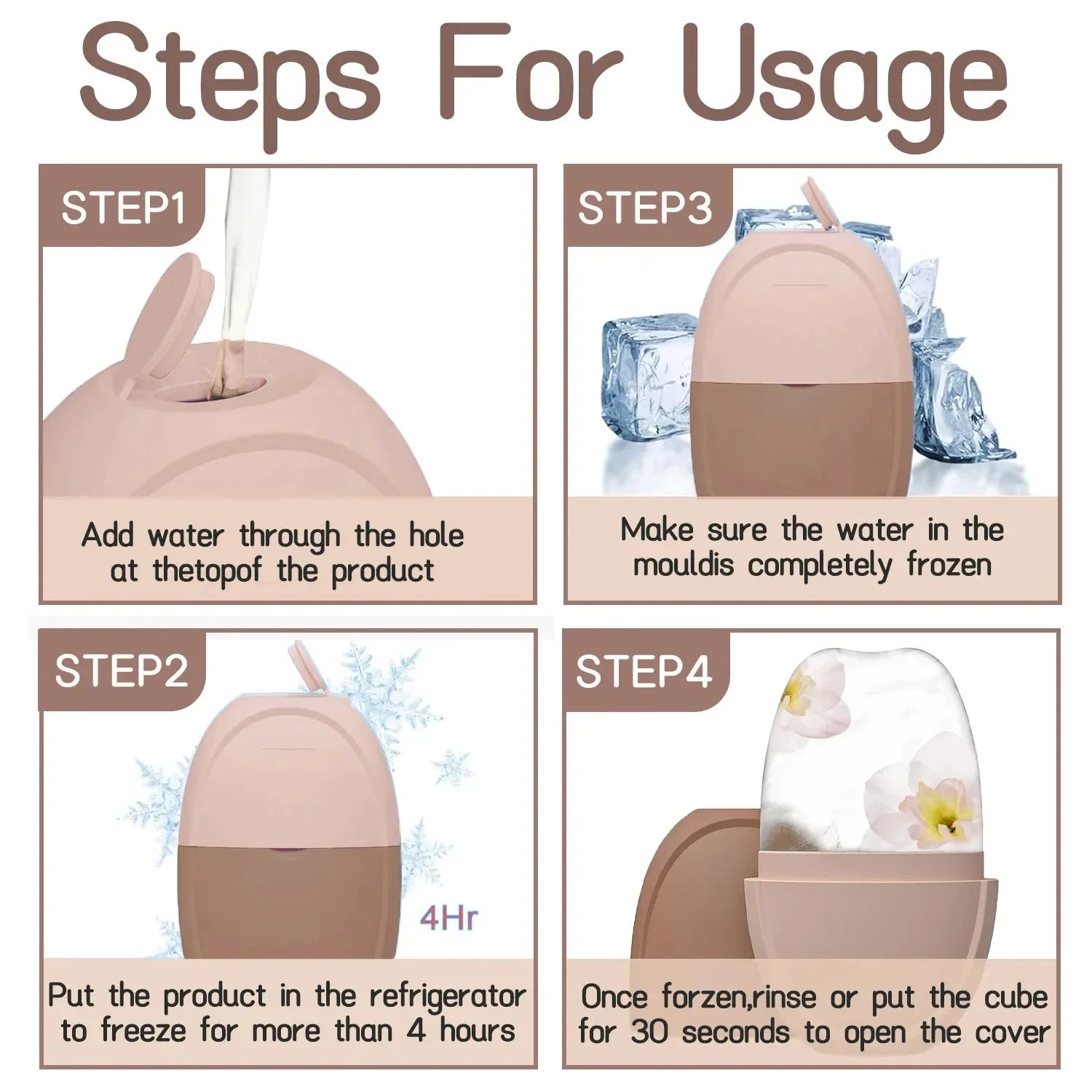 Ice Face Roller – Reusable Facial Massager for Pore Tightening & Eye Puffiness Relief