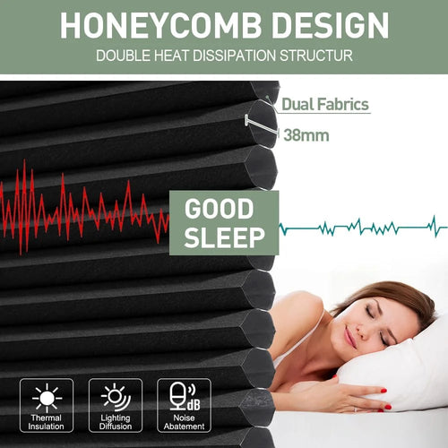LuxeHome Cordless Cellular Shades – Blackout & Thermal Insulation