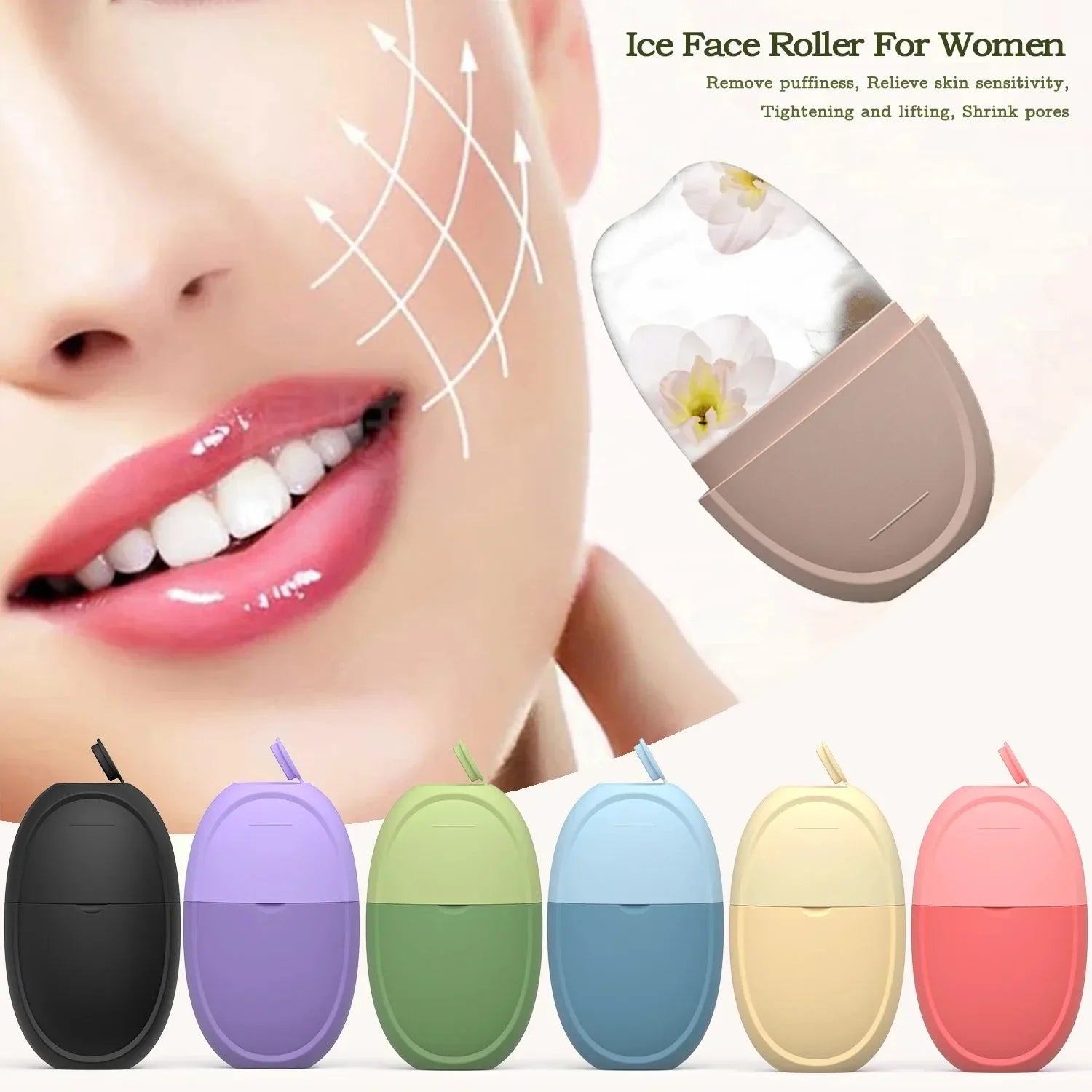 Ice Face Roller – Reusable Facial Massager for Pore Tightening & Eye Puffiness Relief